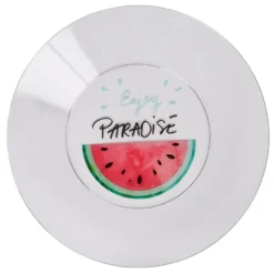 Assiette plate plastique pastèque enjoy paradise Ø27cm