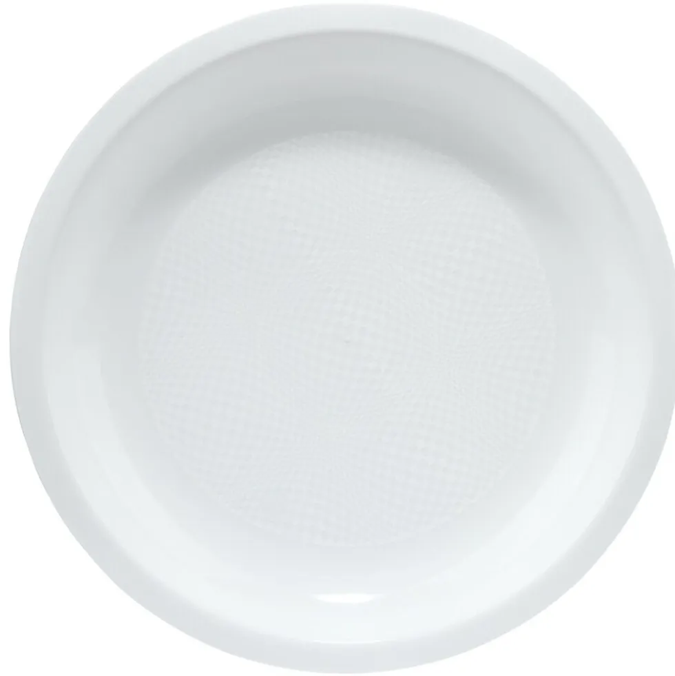 Assiette plate plastique x12 blanc Ø22cm