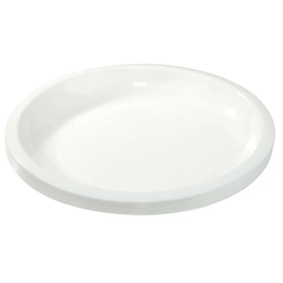 Assiette plate plastique x12 blanc Ø22cm