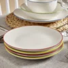 Assiette plate porcelaine blanc liseré bleu foncé Ø26,5cm