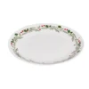 Assiette plate porcelaine blanche motif feuillage de Noël Ø27cm