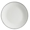 Assiette plate porcelaine blanc liseré noir Ø26,5cm
