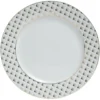 Assiette plate porcelaine blanche bord motif doré Ø27cm