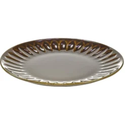 Assiette plate ronde Badem faïence marron foncé Ø27cm