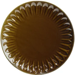 Assiette plate ronde Badem faïence marron foncé Ø27cm