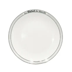 Assiette plate ronde blanche "Le Bistrot du Marché" Ø27cm