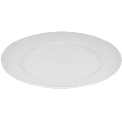 Assiette plate ronde contour strié gris perle Ø27cm