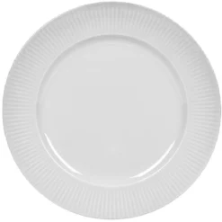 Assiette plate ronde contour strié gris perle Ø27cm