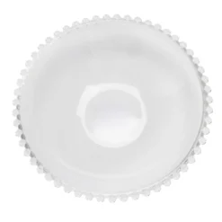 Assiette à soupe céramique transparente bord perle Ø18,5cm