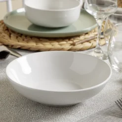 Assiette à soupe Madrid grès blanc Ø20cm