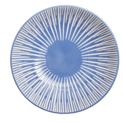 Assiette à soupe Rio faïence bleue et blanche Ø20cm
