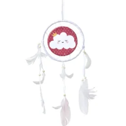 Attrape-rêve arc-en-ciel avec plume 16xH50cm (4 modèles)