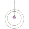 Attrape soleil métal doré pendentif rose 20x3xH70cm