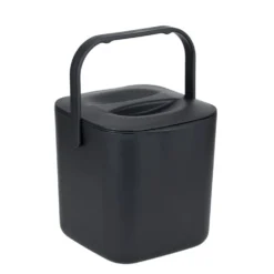Bac à compost format cuisine 3L avec panier et poignée plastique noir 19x18xH18cm