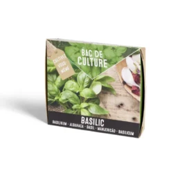 Bac de culture basilic avec graines et terreau