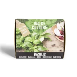 Bac de culture basilic avec graines et terreau