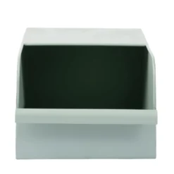Bac de rangement en métal vert - L17,5 x l25 x H12,5 cm