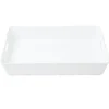 Bac de rangement plastique blanc avec poignée 37,5x26xH6cm