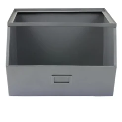 Bac superposable en métal gris L33xP28,5xH20cm