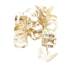 Bague pour cheveux en métal doré 10 pièces