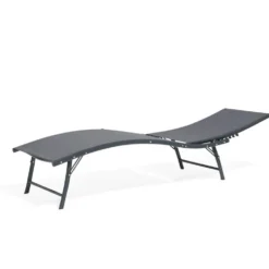 Bain de soleil Bahia pliant 5 positions gris 182x55xH34-92cm