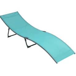 Bain de soleil Weavy acier et textilène vert et gris 198x54xH50cm