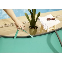 Bain de soleil Weavy acier et textilène vert et gris 198x54xH50cm
