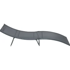 Bain de soleil Weavy acier et textilène gris 198x54xH50cm