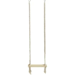 Balançoire Bali bois avec corde blanc crème 55x20xH220cm