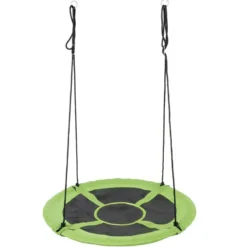 Balançoire ronde nid d'oiseau vert et noir Ø110xH160cm