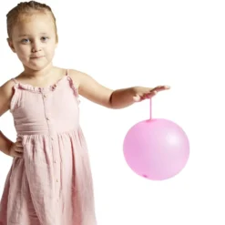 Balle bulle gonflable extensible rose Ø9xH6,5cm