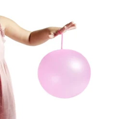 Balle bulle gonflable extensible rose Ø9xH6,5cm