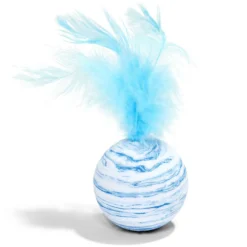 Balle pour chat avec plume Ø4xH13cm (2 modèles)