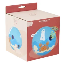 Balle pour chien intéractive sonore thème océan PVC bleu Ø14cm