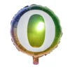 Ballon alu chiffre 0 métallisé multicolore Ø45cm