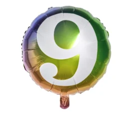 Ballon alu chiffre 9 métallisé multicolore Ø45cm