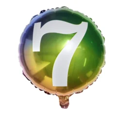 Ballon alu chiffre 7 métallisé multicolore Ø45cm
