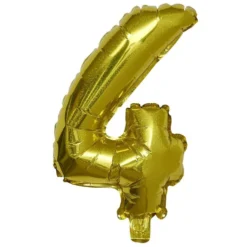 Ballon chiffre 4 doré ou argenté 33cm