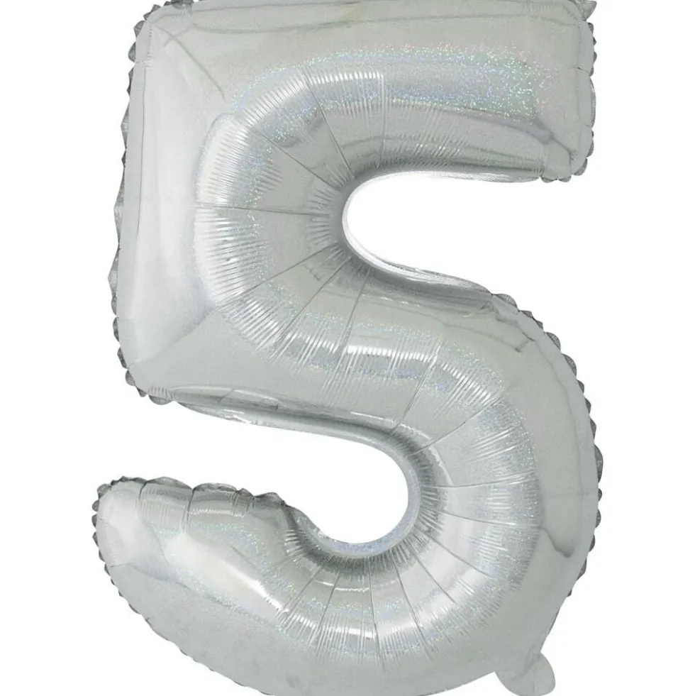 Ballon chiffre 5 en aluminium