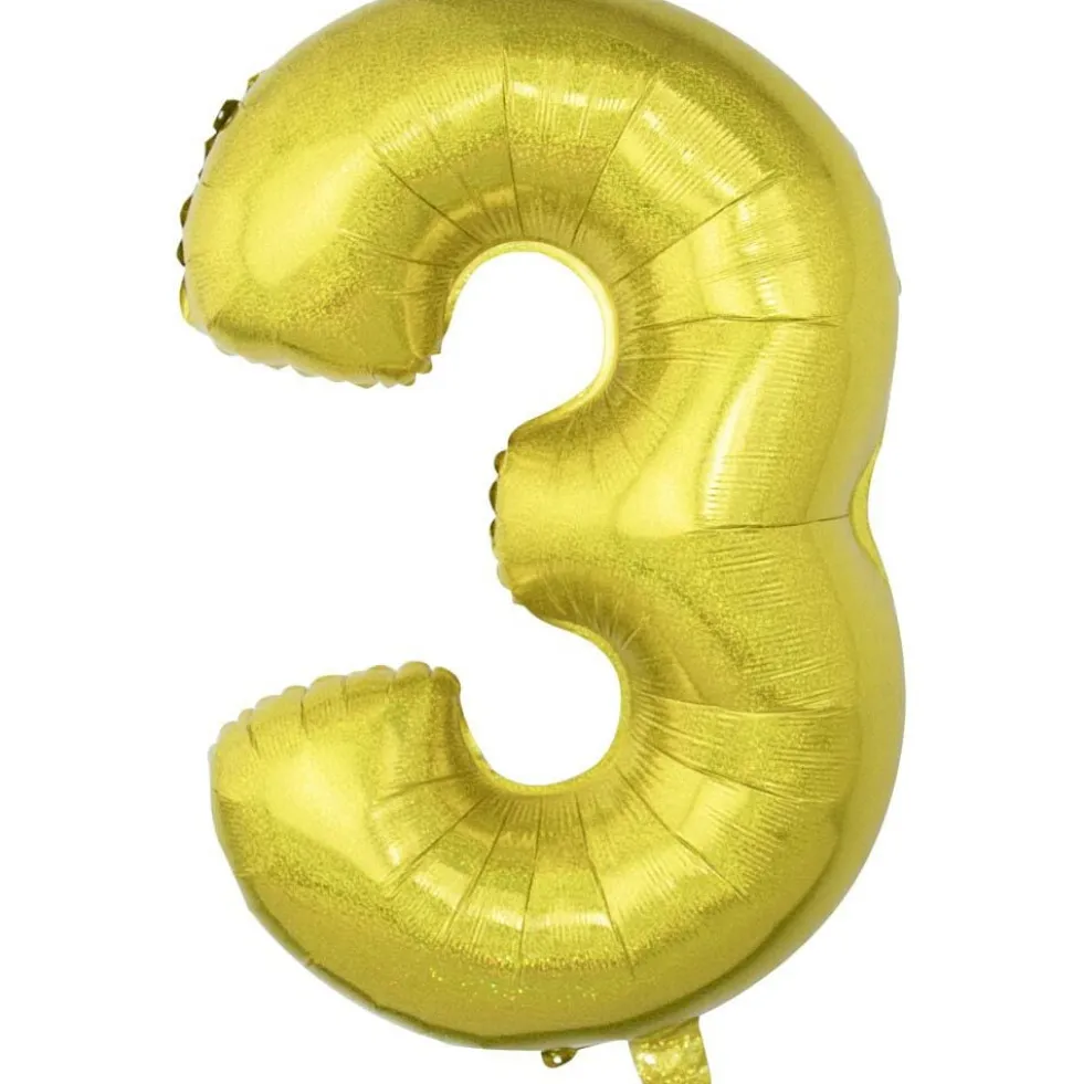 Ballon chiffre 3 en aluminium