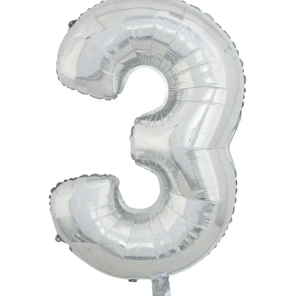Ballon chiffre 3 en aluminium