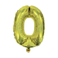 Ballon chiffre 0 noir argenté ou doré
