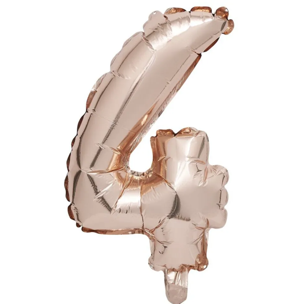 Ballon chiffre 4 rose gold 33cm