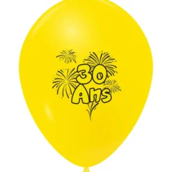 Ballon de baudruche anniversaire 30 ans multicolore x10