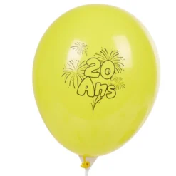 Ballon de baudruche anniversaire 20 ans multicolore x10