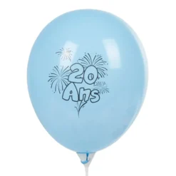 Ballon de baudruche anniversaire 20 ans multicolore x10