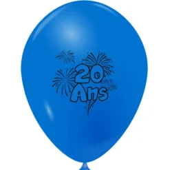 Ballon de baudruche anniversaire 20 ans multicolore x10