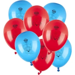 Ballon de baudruche latex x8 Pat patrouille rouge et bleu 15x21,5cm