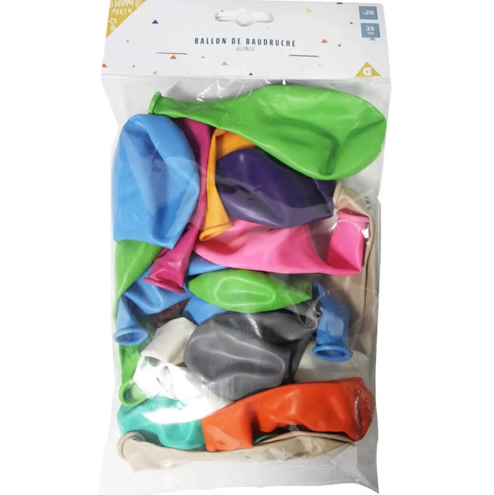 Ballon de baudruche multicolore x20
