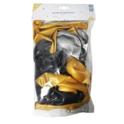 Ballon de baudruche nacré doré argenté noir x20